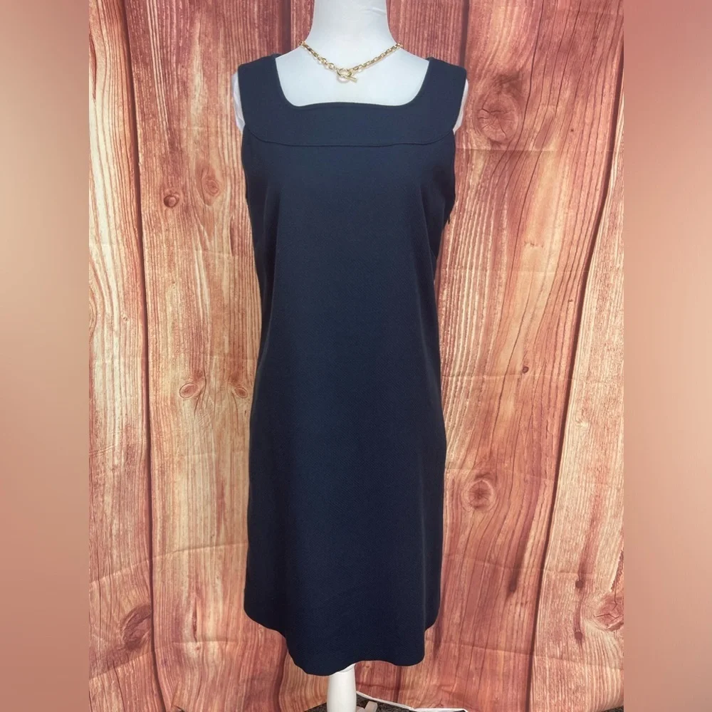 J. Crew Navy cotton blend sleeveless lined sheath dress women’s size 8